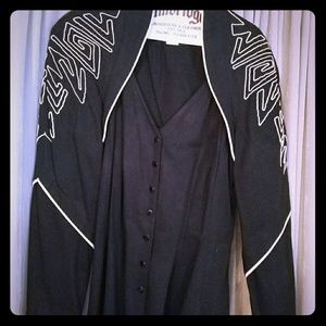 Vintage black and white peplum jacket